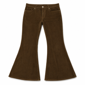 Wholesale <b>Men's</b> 100% Cotton Corduroy <b>Flare</b> Pants Mid Rise Slim Fit Wide Leg Streetwear Casual <b>Trousers</b> Custom OEM - Product Image 1