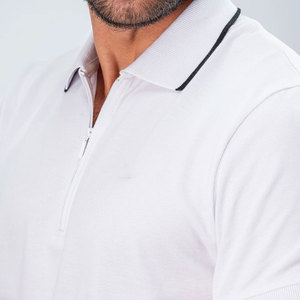 Servicio OEM/ODM, MOQ Bajo, Camiseta Polo para Hombre, Ropa de Entrenamiento, Precio Competitivo, Camiseta Polo con Cierre de Cremallera de Cuarto para Hombre, Venta Directa de Fábrica - Product Image 3