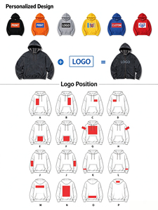 เสื้อฮู้ดดี้ผู้ชายทรงโอเวอร์ไซส์แบบครอป ผ้าฟลีซบุซับใน 480GSM 70% ผ้าฝ้าย 30% โพลีเอสเตอร์  ปักโลโก้ตามแบบ OEM พร้อมงานพิมพ์นูน - Product Image 6
