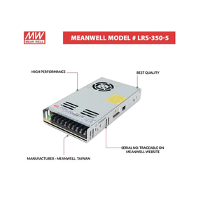 Alimentation électrique 300W 5V 60A MeanWell LRS 350 5, unité de commutation, boîtier métallique pour contrôle CNC, systèmes LED, utilisation en automatisation - Product Image 3