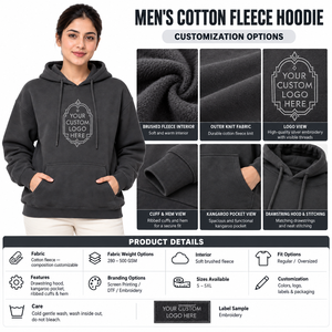 Sudaderas con Capucha Unisex 100% Algodón Felpa, de Alta Calidad, con Logotipo Personalizado, Corte Holgado, Diseño Personalizado, para Otoño, Etiqueta Privada, Etiquetas Personalizadas - Product Image 6
