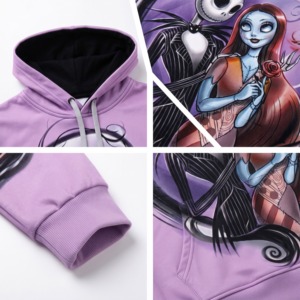 Purple <b>Halloween</b> Character 3D Printed Men’s Pullover <b>Hoodie</b> Regular Fit Casual Streetwear Autumn Hooded Sweatshirt - Product Image 6