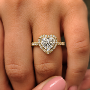 Anillos de Diamantes Cultivados en Laboratorio con Halo de Oro Sólido de 14K Certificados por IGI, Anillos de Boda Certificados por IGI, Anillos de Aniversario Personalizados al por Mayor - Product Image 2