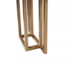 Table de salle à manger de style classique industriel moderne avec plateau rectangulaire en bois de manguier massif et base en métal finition laiton - Product Image 5