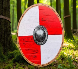 Bouclier Viking Médiéval Authentique en Bois pour Guerrier, Déguisement de Cosplay et Décorations - Product Image 1
