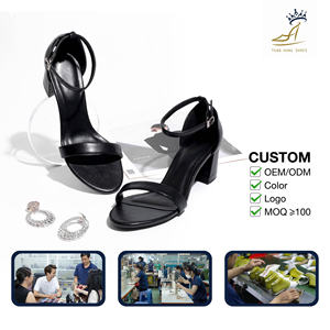 Sandales décontractées pour femmes, talon moyen 5 cm, talon bloc, bout ouvert, cuir PU, boucle à la cheville, faciles à assortir - Product Image 2