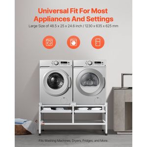 Base per Lavatrice 48.5x25 Pollici, Capacità di Carico 590 Libbre, Piedistallo per Lavatrice e Asciugatrice, Doppio Vassoio, Garanzia 25 Anni di Tricity - Product Image 4