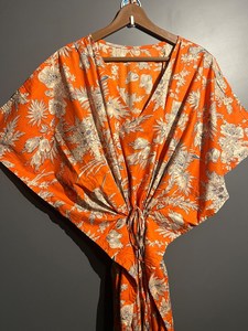 Nuevo Kaftán Naaz Textile de Lujo con Estampado Animal, Cuello en V, Cordón Ajustable, Manga Corta, Corte Evase, Algodón Suave Indio, Encaje de Verano para Mujer - Product Image 5