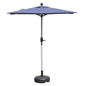 Parasol de patio rectangulaire bleu marine avec manivelle de levage et fonction d'inclinaison - Base non incluse - Product Image 1