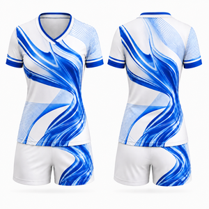 Conjunto de Uniforme de Voleibol Sublimado Personalizado para Mujer, Transpirable, de Secado Rápido, Cuello en V, Poliéster/Algodón, Jersey Deportivo para Equipo, Pantalones Cortos - Product Image 4