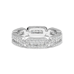 Bague large en or 14 carats avec diamants de laboratoire, design multi-pierres, bijoux pour femmes, disponible en or 10 carats, 14 carats, 18 carats et platine - Product Image 2