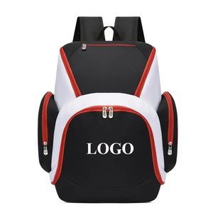 Customized Logo Youth Basketball Soccer Sports <b>Backpack</b> Zipper <b>Canvas</b> Material Arcuate Shoulder Strap-Lightweight - Product Image 1