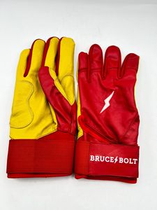 Bruce Bolt Red Leather Rubber Batting <b>Glove</b> Ambidextrous Snap Closure Unisex Adult XL Training - Product Image 6