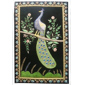 Árabe Zari bordado ratán colgante de pared lujo elegante tela autoadhesiva ecológica para el hogar arte habitación decoración regalos - Product Image 5