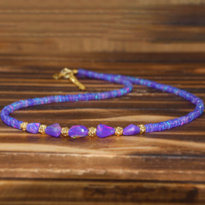 Tumble with Beads <b>Necklace</b> for Women Handmade Tumble Beads <b>Necklace</b> Jewelry Natural Stone Tumble with Beads <b>Necklace</b> - Product Image 3