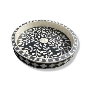 Bandeja de Servir Moderna con Incrustaciones de Hueso, Bandeja de Diseño Hecha a Mano para Decoración del Hogar, Regalos de Boda y Eventos, Bandeja Ecológica - Product Image 2