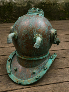 Réplique de casque de plongée Mark V en métal massif vert, casque de plongeur en eaux profondes, décoration nautique maritime, objet de collection vintage pour exposition sur le thème de l'océan - Product Image 6