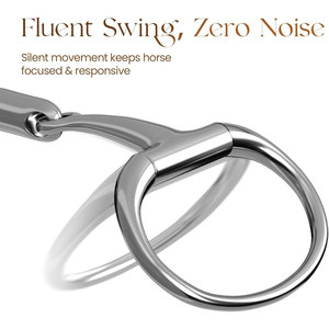 Snaffle Bit Stainless Steel with Copper <b>Silicon</b> Brass Eggbutt and D-Ring Jointed Loose Ring Horse Tack Equestrian Training Bits - Product Image 5