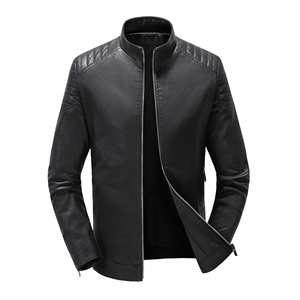 High quality biker leather <b>jacket</b> Mens <b>sheep</b> <b>skin</b> <b>jacket</b> Motorcycle casual winter <b>jacket</b> Zipper front unique design - Product Image 3
