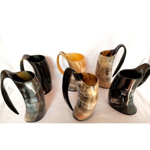 Jarra rústica para beber de cuerno de buey, hecha a mano con cuerno de ganado auténtico, jarra para cerveza. - Product Image 1