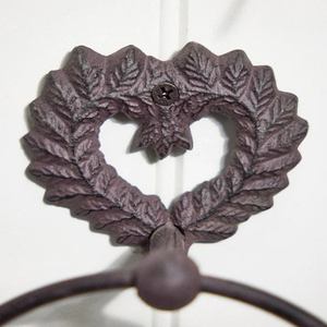 Isabelle <b>Black</b> <b>Heart</b> Towel Ring Hand Forged Towel Holders Wrought Iron Towel Ring Holders - Product Image 2