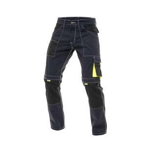 Pantalon de travail pour homme en toile décontractée, haute visibilité, réfléchissant, avec braguette zippée en Cordura, personnalisable, utilitaire, construction renforcée aux genoux, sécurité - Product Image 1