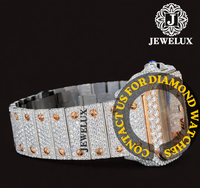 Premium Iced Out Moissanit-Diamant Hip-Hop Edelstahl-Armbanduhr für Herren Luxus-Zeitmesser für Hochzeiten und Exklusive Geschenke