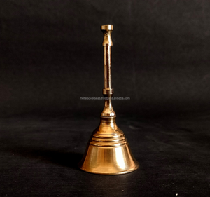 Campana de Mano Pequeña de Latón, Estilo Antiguo, Hecha a Mano, de Latón Sólido, para Templo, Oración, Recepción, Escuela y Uso Decorativo - Product Image 1