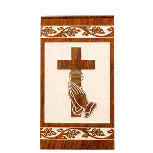Urne funéraire artisanale chrétienne et urne funéraire en bois naturel pour cendres, urne commémorative souvenir par AYAANS - Product Image 2