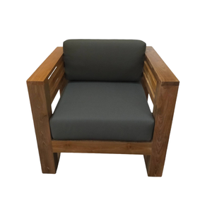 Sillón de Jardín para Exteriores, Madera Maciza, Asiento Acolchado para Patio, Muebles Modernos de Ocio para Villa u Hotel - Product Image 2