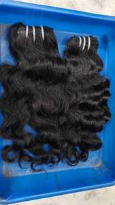 100% Unprocessed Bundles Best Quality Raw Indian Temple Human Hair Bundles Wavy <b>Machine</b> Double Weft Virgin Vendor Extensions - Product Image 6