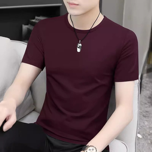 T-shirt en soie glacée à manches courtes pour homme, coupe ample, tendance, décontracté, avec logo personnalisé OEM - Product Image 4