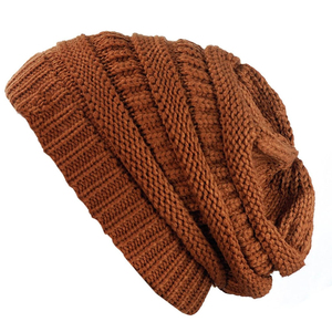 Gorro Unisex de Acrílico, Color Sólido, Tejido Acanalado, Gorro de Invierno de Estilo Casual para Adultos, Circunferencia de Cabeza de 56-58 cm - Product Image 1