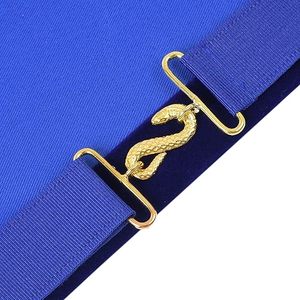 Delantal de Maestro de la Orden de la Insignia de la Orden de la Triple Insignia, según el Reglamento Inglés - Terciopelo Azul y Dorado - Product Image 5