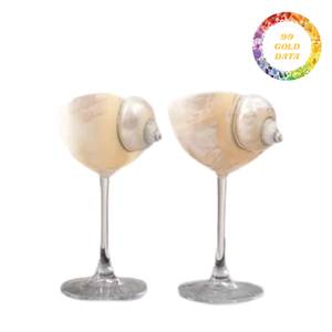 Copa de vino hecha a mano en Vietnam con conchas marinas para decoración de hogar y spa con estilo playero - Product Image 3