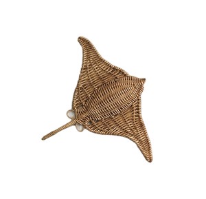 Decoración de pared con diseño de tiburón para dormitorio infantil, hecha de ratán ecológico, material de mimbre, con animales marinos. - Product Image 2