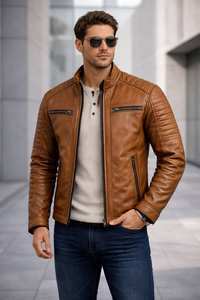 Veste d'hiver pour homme à bas prix, grande taille, style décontracté, en cuir véritable, fabriquée au Pakistan, en vente en ligne - Product Image 5