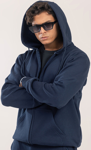 Nouvelle arrivée, sweat à capuche zippé en polaire de qualité supérieure pour homme, bleu marine, confortable, coupe régulière, décontracté, respirant, vêtements d'hiver - Product Image 5