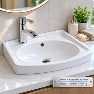 Modern Minimalist Oval Vessel Sink Thin Rim Ceramic Basin Nickel Finish 12L Capacity Drainer Included Washroom Hospital - Product Image 5
