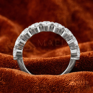 แหวนเงินแท้ 14K รูปไข่ประดับโมอิสซาไนต์ทรงรี 4x6 มม. แหวนเพชรแบบวงแหวนครึ่งวงสำหรับวันครบรอบแต่งงาน เครื่องประดับเพชร แหวนครึ่งวง - Product Image 2