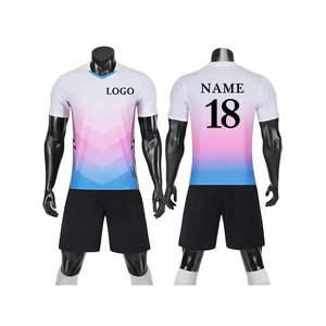Conjunto de Camiseta de Fútbol Sublimada para Hombre, Cuello en V, Manga Corta, Color Degradado, Absorbe la Humedad, Ropa Deportiva para Todas las Temporadas - Product Image 1