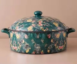 Olla de cocción lenta árabe de última generación con patrón floral azul real, olla para mantener la comida caliente, ideal para regalo de Ramadán y Eid, decoración. - Product Image 4