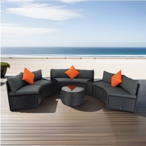 NEW 2026 IPRO Premium Modern Garden Outdoor Weather Resistant Washable Non-Waterproof Cushion Wicker PE Rattan Sofa Set - Product Image 2