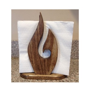 Servilletero de mesa para Decoración de mesa de lujo, soporte de tejido de perro de madera, servilletero de madera con peso de madera - Product Image 6