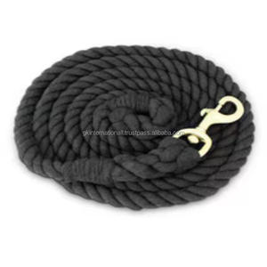 Cuerda de plomo de caballo de diseño personalizado en muchos colores y tamaños personalizados con cuerda de plomo de algodón con gancho de latón resistente para caballos - Product Image 3