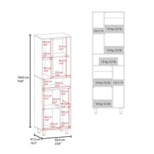 Armadio dispensa bianco Bryce armadi da cucina con due porte e più vani portaoggetti - Product Image 4