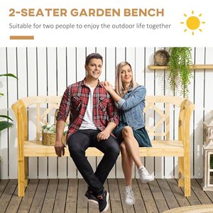 Panca da Giardino Rustica per 3 Persone con Schienale e Braccioli, Motivo a Rombi, per Esterni, Giardino e Parco - Product Image 5