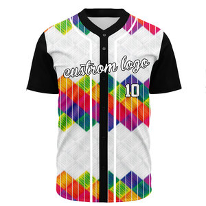 Maillot de baseball imprimé par transfert thermique, respirant, 100 % polyester, col en V, personnalisable avec le nom de l'équipe, uniforme de sport, maillot de softball - Product Image 5