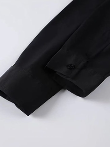 Men's White Long Sleeve Casual Dress Shirt 100% Cotton Twill Anti-Wrinkle Anti-UV Breathable Mandarin Collar Heat-Transfer Logo - Product Image 6