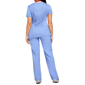 Conjunto de Uniforme Médico con Cuello en V para Mujer, Uniforme de Enfermería de Spandex, Ropa de Trabajo para Hospital, Personalizable - Product Image 2
